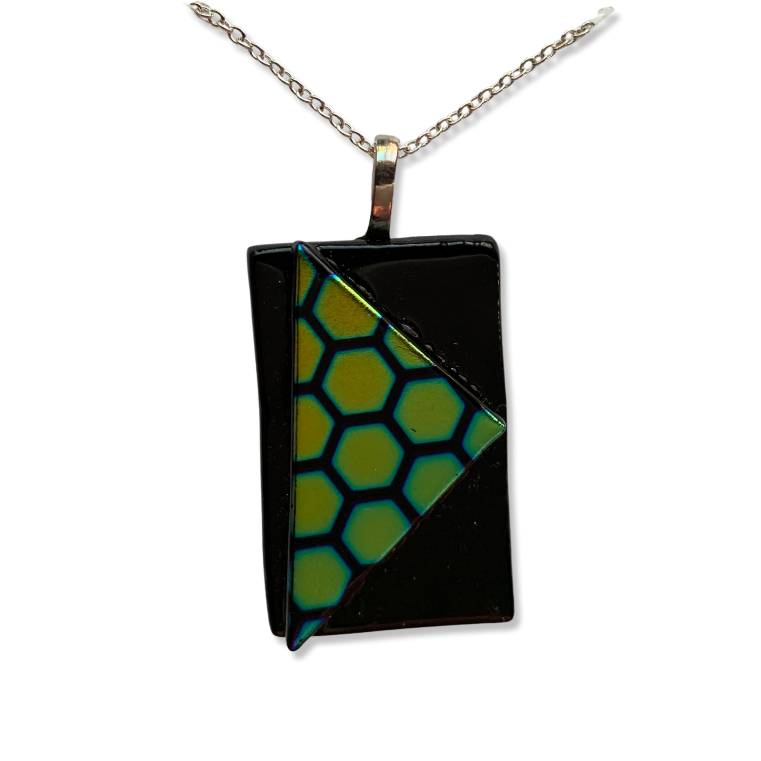 Honeycomb glass clearance pendant necklace