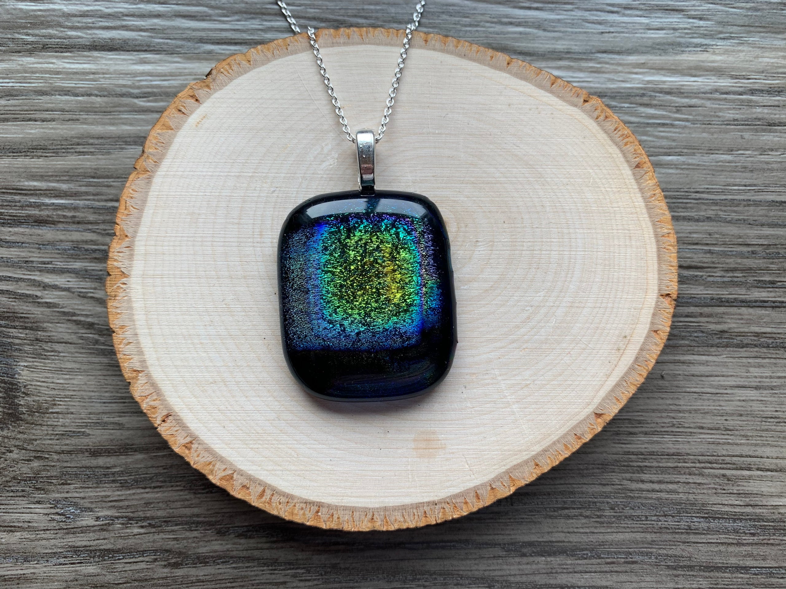 Multi-colored Dichroic Glass Jewelry Set